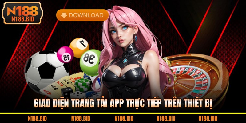 Giao diện trang tải app trực tiếp trên thiết bị